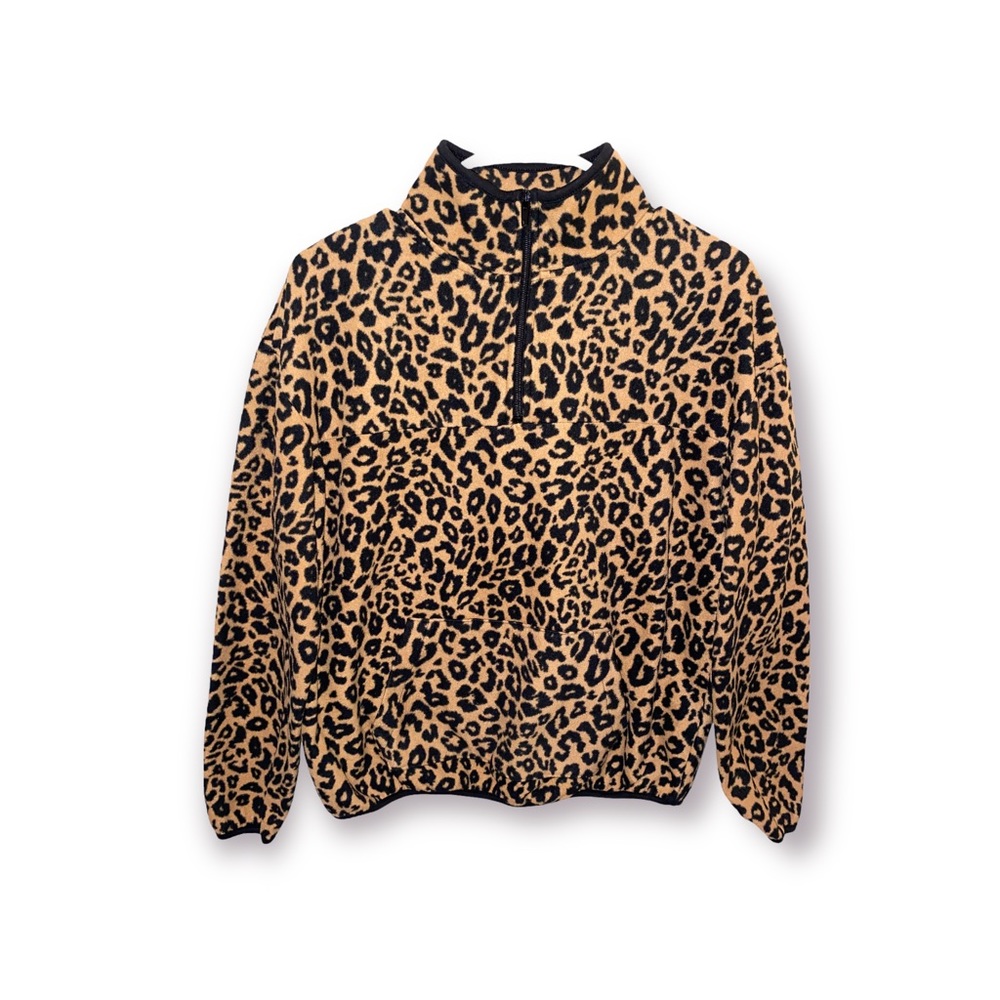 No Boundaries Cheetah Print Pullover With Zipper